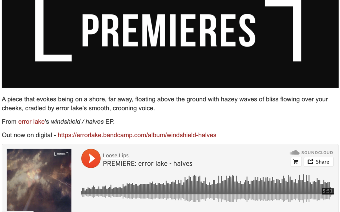‘halves’ from ‘windshield / halves’ premiere on Loose Lips